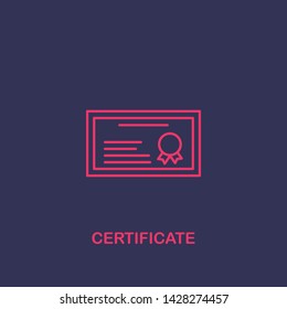 Outline certificate icon.certificate vector illustration. Symbol for web and mobile