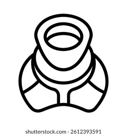 Outline of Cervical collar on white background