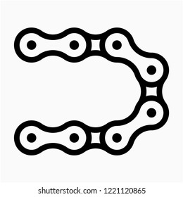 Outline chain pixel perfect vector icon