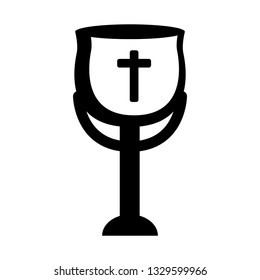 Outline of a chalice. Holy week. Vector illustration design