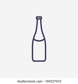 Outline champagne botle icon illustration vector symbol 