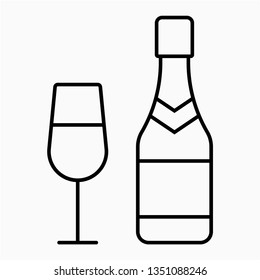 Outline champagne vector icon