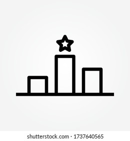 outline champion podium icon. Empty Winners Podium for Award Ceremony thin line icon. Linear vector illustration. Pictogram isolated on white background