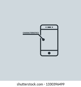 Outline characteristics vector icon. Characteristics illustration for web, mobile apps, design. Characteristics vector symbol.