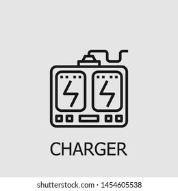 Outline charger vector icon. Charger illustration for web, mobile apps, design. Charger vector symbol.