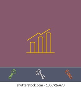 Outline chart icon.Best chart vector, illustrated icon for modern web and mobile design.Bonus broken key symbol
