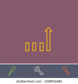Outline chart icon.Best chart vector, illustrated icon for modern web and mobile design.Bonus broken key symbol