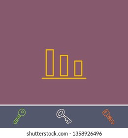 Outline chart icon.Best chart vector, illustrated icon for modern web and mobile design.Bonus broken key symbol