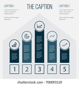 Outline Chart Set Of Infographic, Pie Bar, Growing And Other Vector Objects. Also Includes Graph, Pie, Increase Elements.
