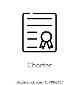 outline charter vector icon. isolated black simple line element illustration from delivery and logistics concept. editable vector stroke charter icon on white background