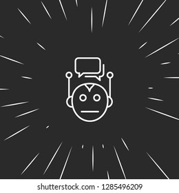 Outline chat bot icon illustration isolated vector sign symbol