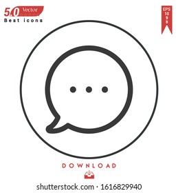 Outline chat icon. chat icon button isolated on white background.  nuclear element icons, mobile application, logo, user interface. EPS 10 format vector