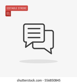 Outline Chat Icon isolated on grey background. Line Dialogue pictogram. Speech bubble symbol for your web site design, logo, app, UI. Editable stroke. Vector illustration, Eps10