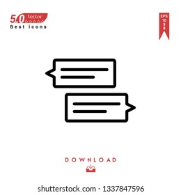 Outline chat icon vector isolated on white background. Graphic design, material-design, Best sellerr icons, mobile application, UI / UX design, EPS 10 format vector