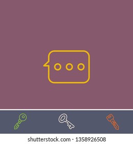 Outline chat icon.Best chat vector, illustrated icon for modern web and mobile design.Bonus broken key symbol