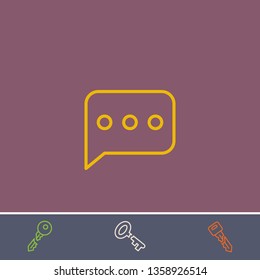 Outline chat icon.Best chat vector, illustrated icon for modern web and mobile design.Bonus broken key symbol