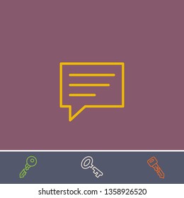 Outline chat icon.Best chat vector, illustrated icon for modern web and mobile design.Bonus broken key symbol