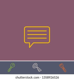 Outline chat icon.Best chat vector, illustrated icon for modern web and mobile design.Bonus broken key symbol