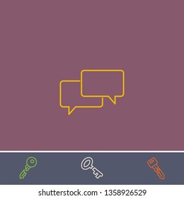 Outline chat icon.Best chat vector, illustrated icon for modern web and mobile design.Bonus broken key symbol