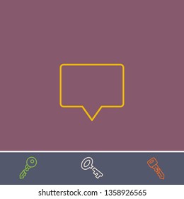 Outline chat icon.Best chat vector, illustrated icon for modern web and mobile design.Bonus broken key symbol