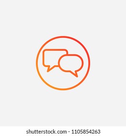 Outline chat icon,gradient illustration,vector message sign symbol