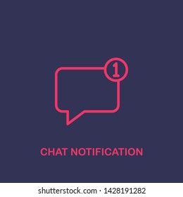 Outline chat notification icon.chat notification vector illustration. Symbol for web and mobile