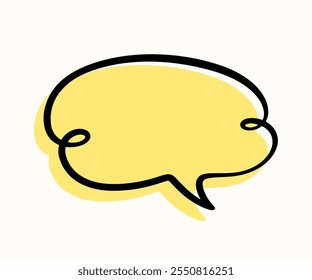 Burbuja del discurso del chat del esquema, elemento dibujado a mano de la nube del texto del mensaje, aislado en el fondo blanco. Diseño lindo de la forma de la Ilustración vectorial