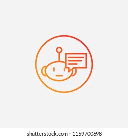 Outline chatbot  icon,gradient illustration,vector service sign symbol