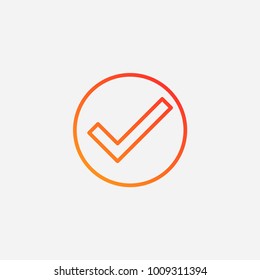 Outline check icon. gradient illustration isolated vector sign symbol