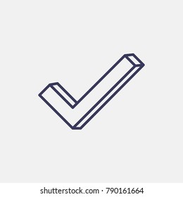 Outline check icon illustration isolated vector sign symbol