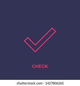 Outline check icon.check vector illustration. Symbol for web and mobile