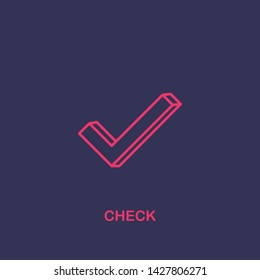 Outline check icon.check vector illustration. Symbol for web and mobile