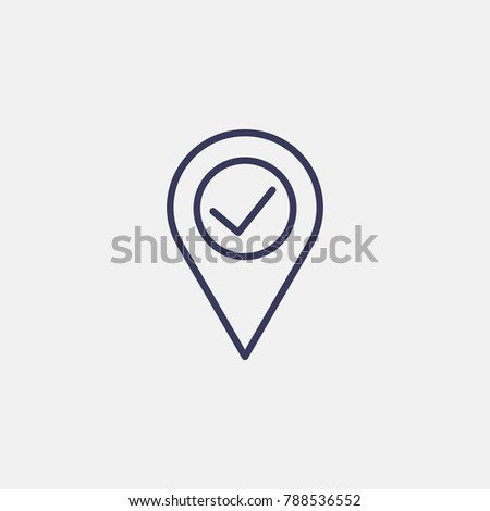 Outline check location icon illustration isolated vector sign symbol