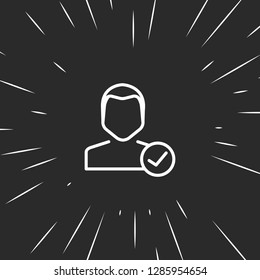 Outline check user icon illustration isolated vector sign symbol