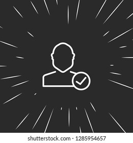 Outline check user icon illustration isolated vector sign symbol