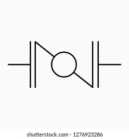 Outline check valve symbol? vector icon