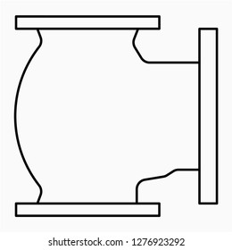 Outline check valve vector icon