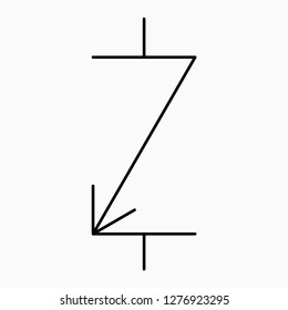 Outline check valve symbol? vector icon