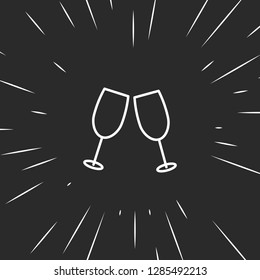Outline cheers icon illustration isolated vector sign symbol