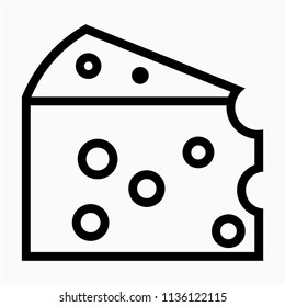 Outline cheese pixel perfect vector icon