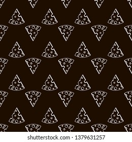 Outline Cheese seamless pattern. Can be used in restaurant menu, cooking books and labels.