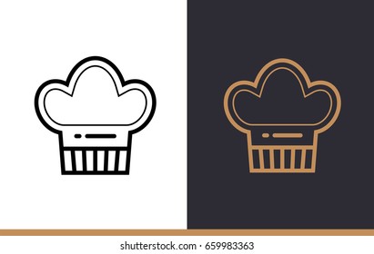Outline CHEF HAT icon, bakery. Vector line icons suitable for info graphics, print media and interfaces 