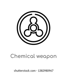 outline chemical weapon vector icon. isolated black simple line element illustration from industry concept. editable vector stroke chemical weapon icon on white background