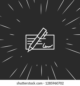 Outline cheque icon illustration isolated vector sign symbol