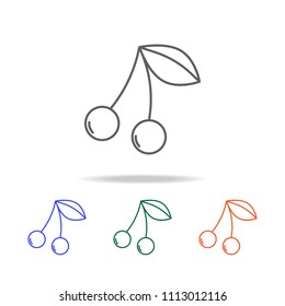 Outline Cherry icon. Elements of fruits and vegetables in multi colored icons. Premium quality graphic design icon. Simple icon for websites, web design, mobile app on white background