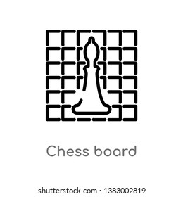outline chess board vector icon. isolated black simple line element illustration from hobbies concept. editable vector stroke chess board icon on white background