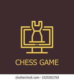 Outline chess game vector icon. Chess game illustration for web, mobile apps, design. Chess game vector symbol.