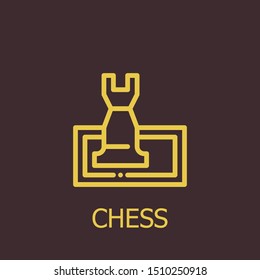 Outline chess vector icon. Chess illustration for web, mobile apps, design. Chess vector symbol.