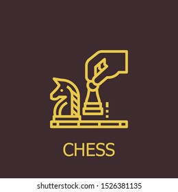 Outline chess vector icon. Chess illustration for web, mobile apps, design. Chess vector symbol.