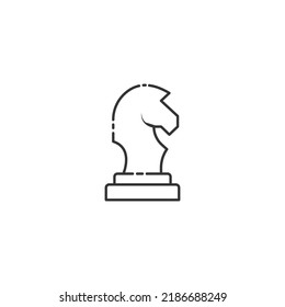 Outline chess vector icon on white background.  Icon for web design, apps, sticker, banner, poster, printing usage and part of logo. 